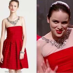 BCBGMaxAzria Red Layered Beaded Marina Dress
